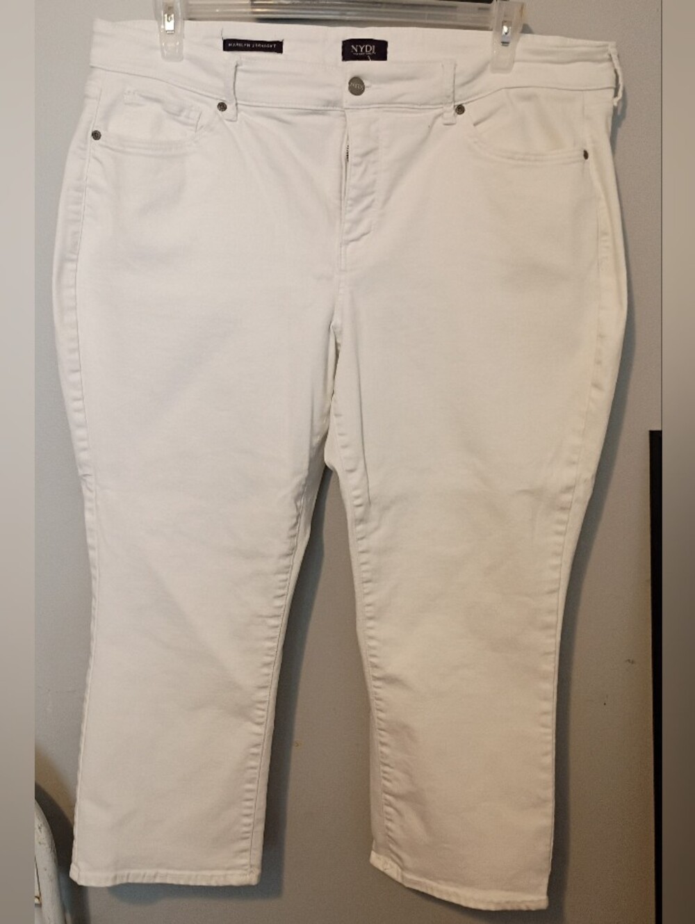 NYDJ White Women's Straight-Leg Ankle Jeans